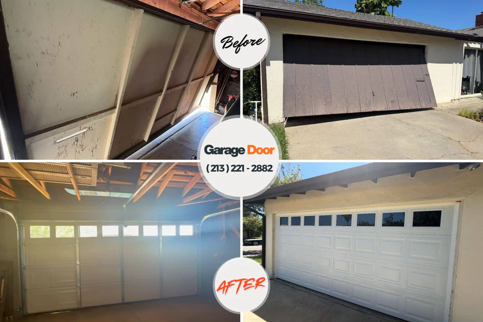 Before and after: garage door repair North Etowah Etowah